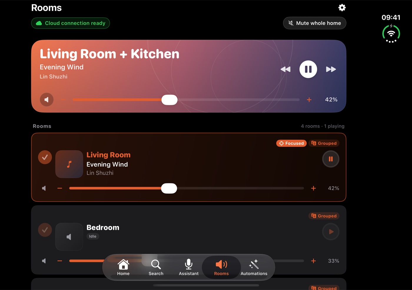 ZoneFoundry Rooms screen on iPhone Duo